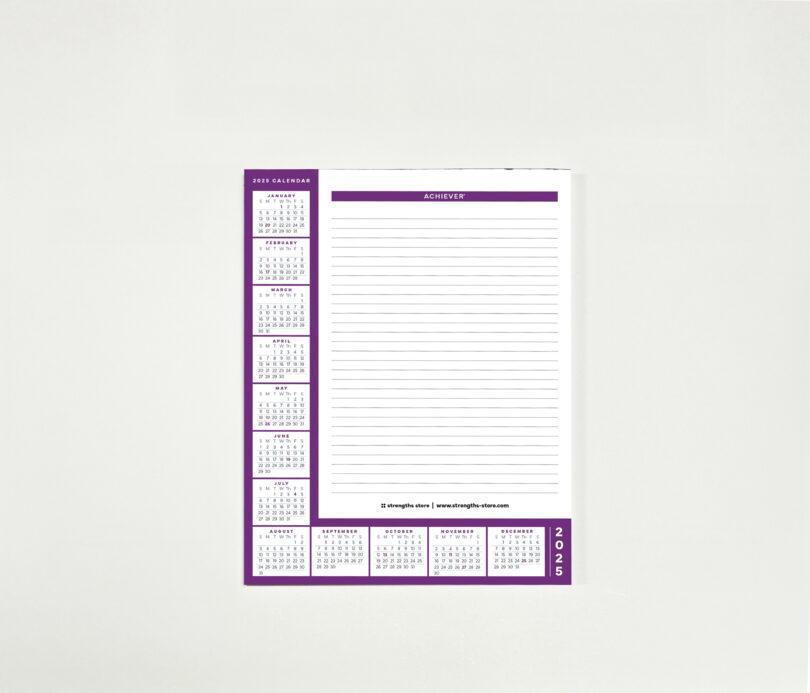 2025 Calendar Notepad | All 34 CliftonStrengths®